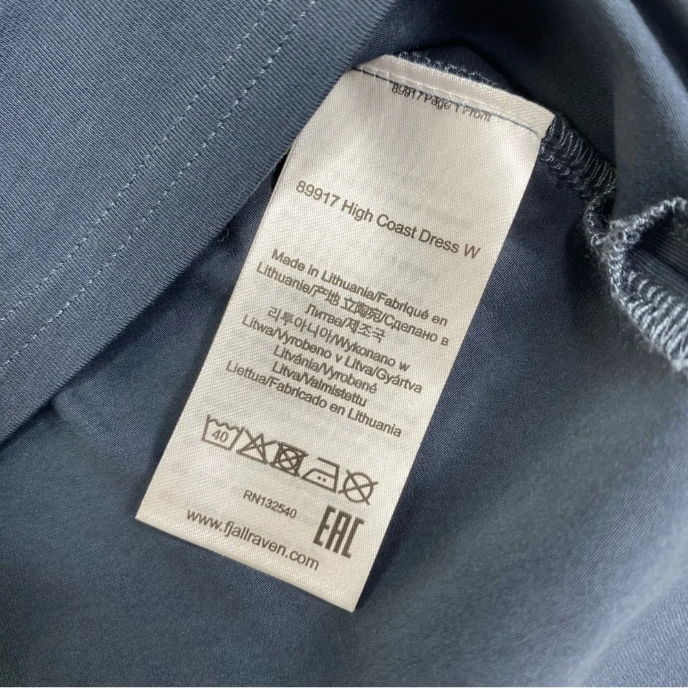 Fjallraven Womens High Coast Cotton Short Sleeve Dress Sz M Blue Gray - Picture 5 of 13